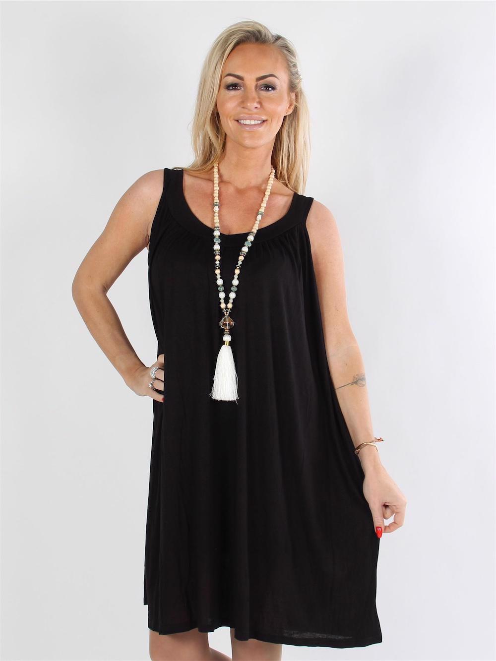 Denime - Sort sommerkjole i jerseystof